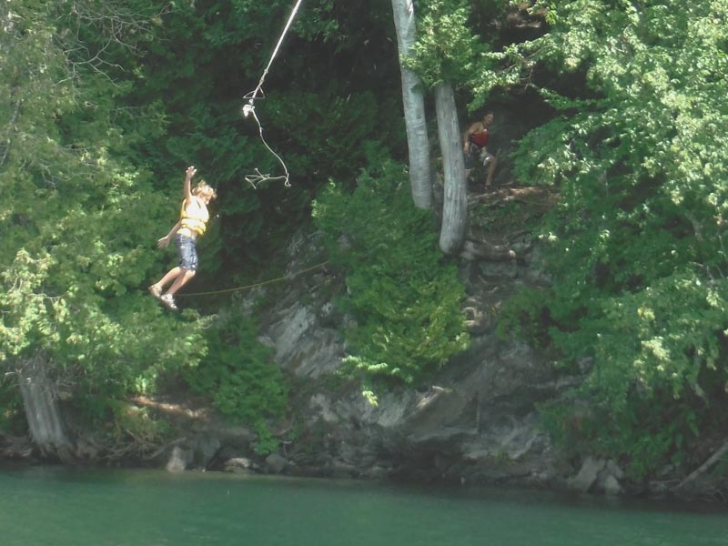 Bomb's away! We know the best and safest rope swing spots in all of Vermont. Our campers wear life jackets whenever they are in the water.