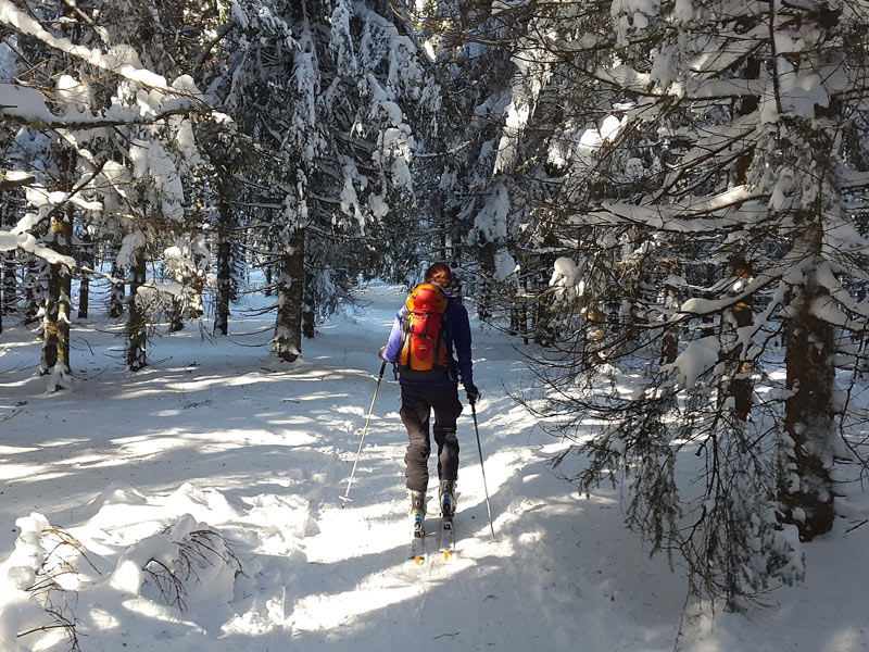 A winter wonderland backcountry ski adventure in Stowe Vermont