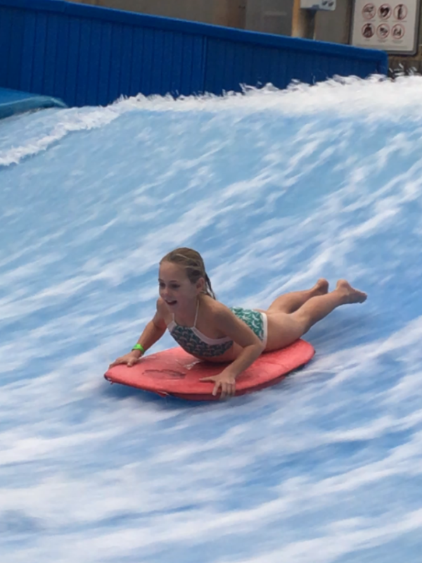 Our campers can try whatever rides they feel comfortable with, even this surfing ride.