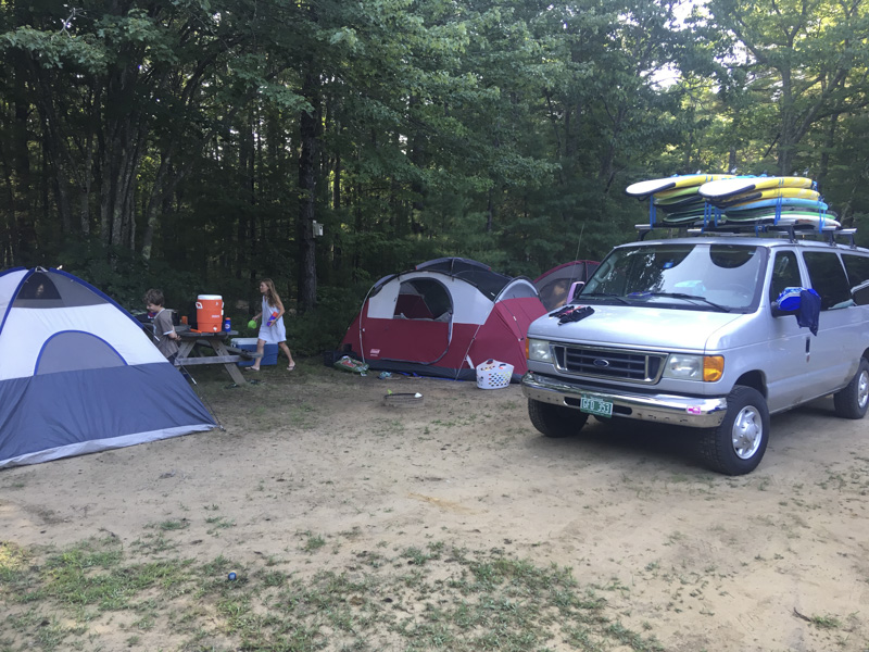 The Mud City Surf Wagon looking mighty stylish as always. The van is inspected regularly for safety and is how we'll travel from Stowe, Vermont to go surfing on the coast of Maine, and back.