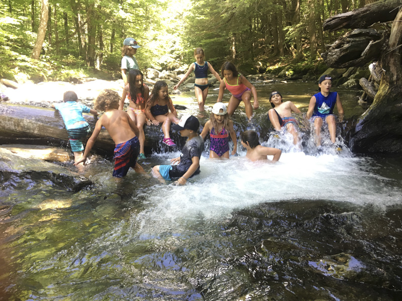 Here is one of our campers throwing the Frisbee around during the kids summer day camp in Stowe VT.