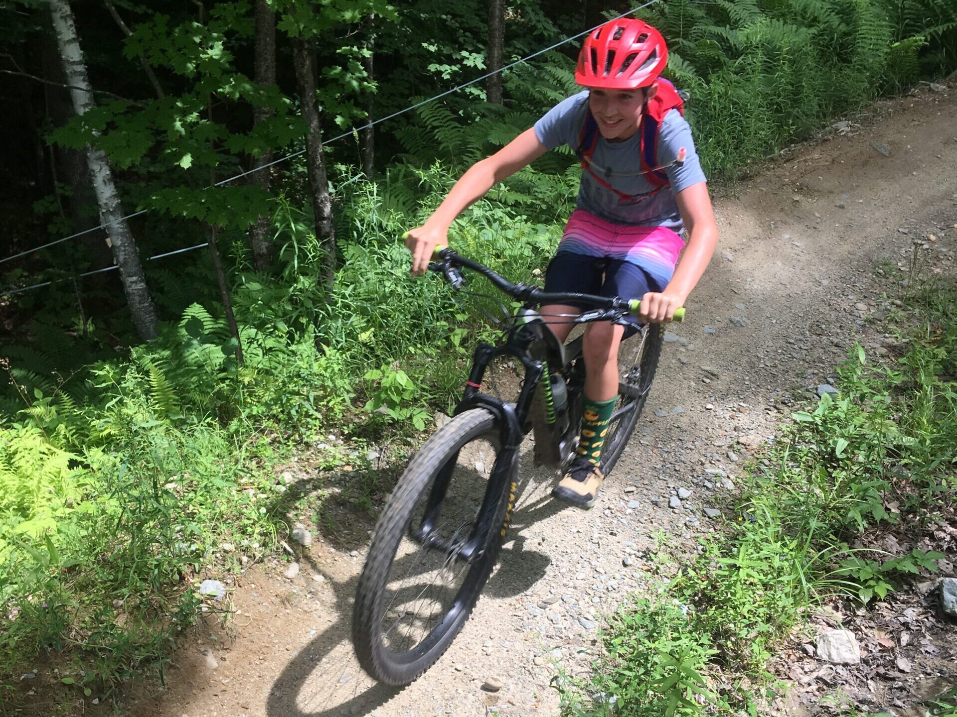 Our expert mountain bike instructors follow the campers down the trails in Stowe Vermont. Our mountain bike camp for kids also services the Waterbury, Waitsfield, Warren, Richmond, Morrisville, and Jeffersonville areas. 